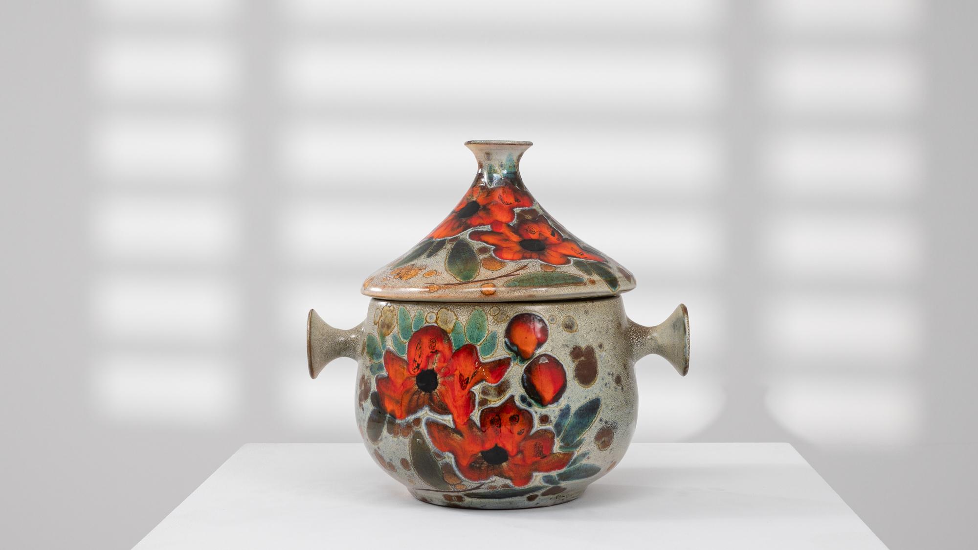 Vaso in ceramica tedesco del XX secolo con coperchio in vendita 3
