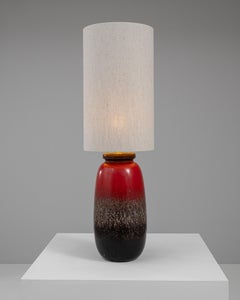 20th Century German Ceramic Table Lamp with Red and Brown Gradient