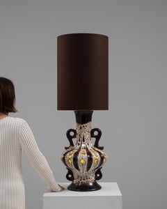 20th Century German Ceramic Table Lamp with Rich Brown Glaze