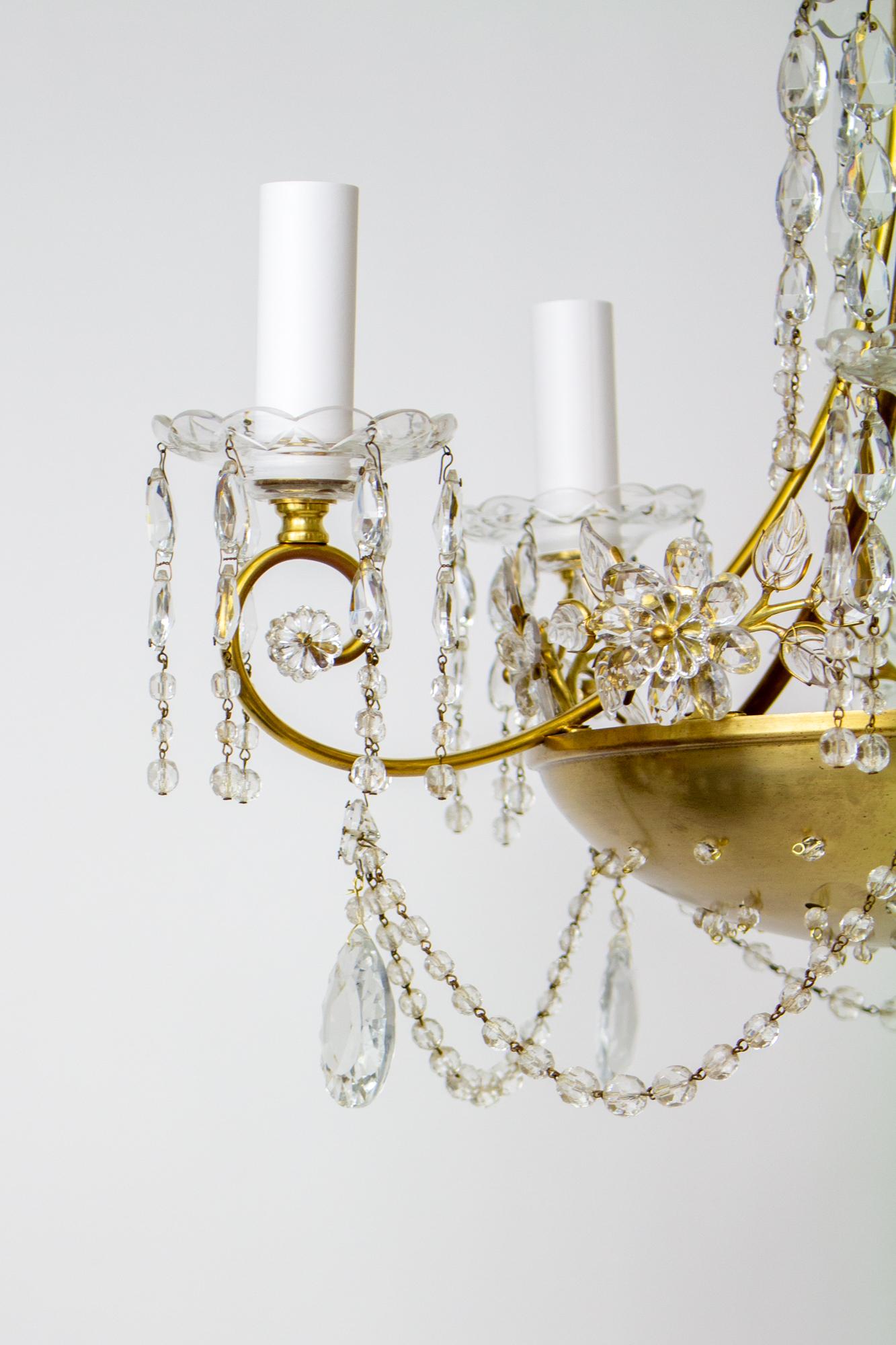 20th Century German Crystal Maison Bagues Style Chandelier In Good Condition For Sale In Canton, MA
