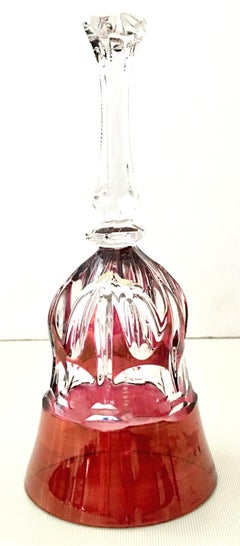 20th Century German Crystal Ruby Cut to Clear Dinner Bell