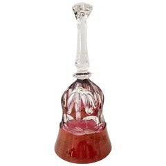 Vintage 20th Century German Crystal Ruby Cut to Clear Dinner Bell