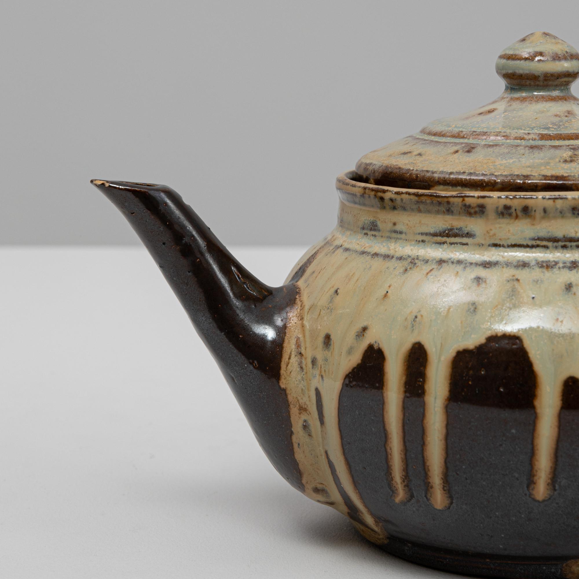 Pichet en céramique à glaçure goutte à goutte avec couvercle, Allemagne, 20e siècle en vente 5