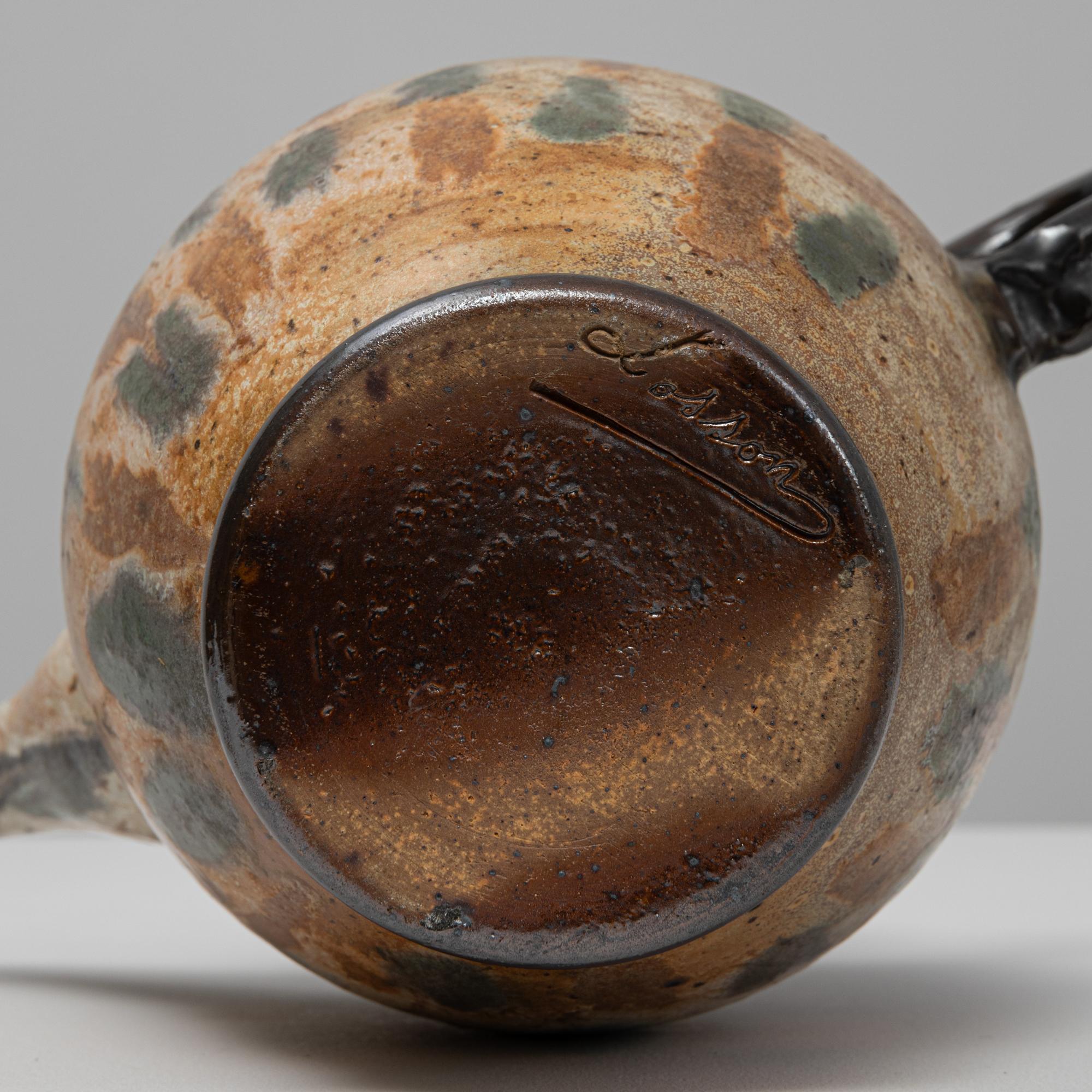 Pichet en céramique à glaçure goutte à goutte avec couvercle, Allemagne, 20e siècle en vente 6