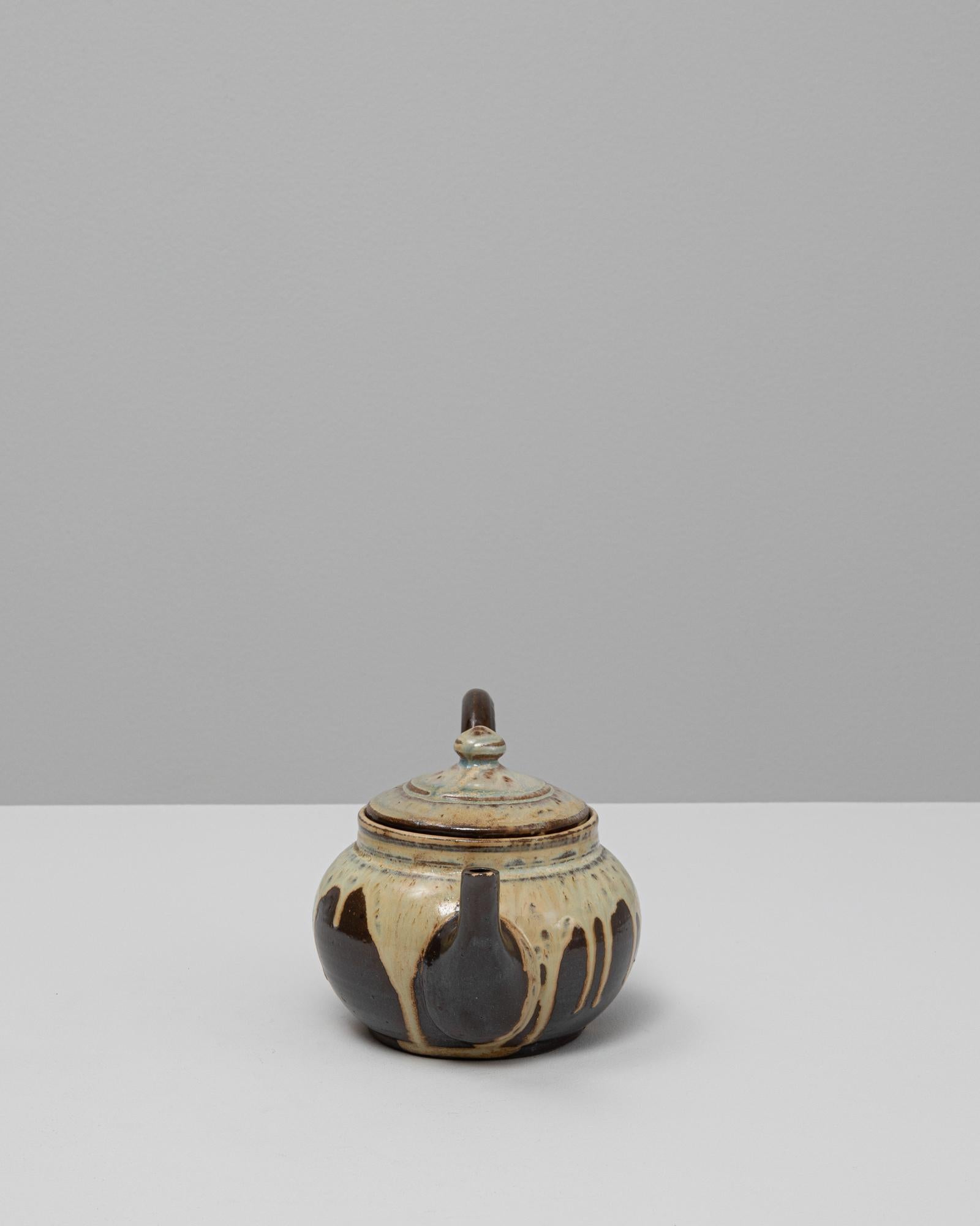 Céramique Pichet en céramique à glaçure goutte à goutte avec couvercle, Allemagne, 20e siècle en vente