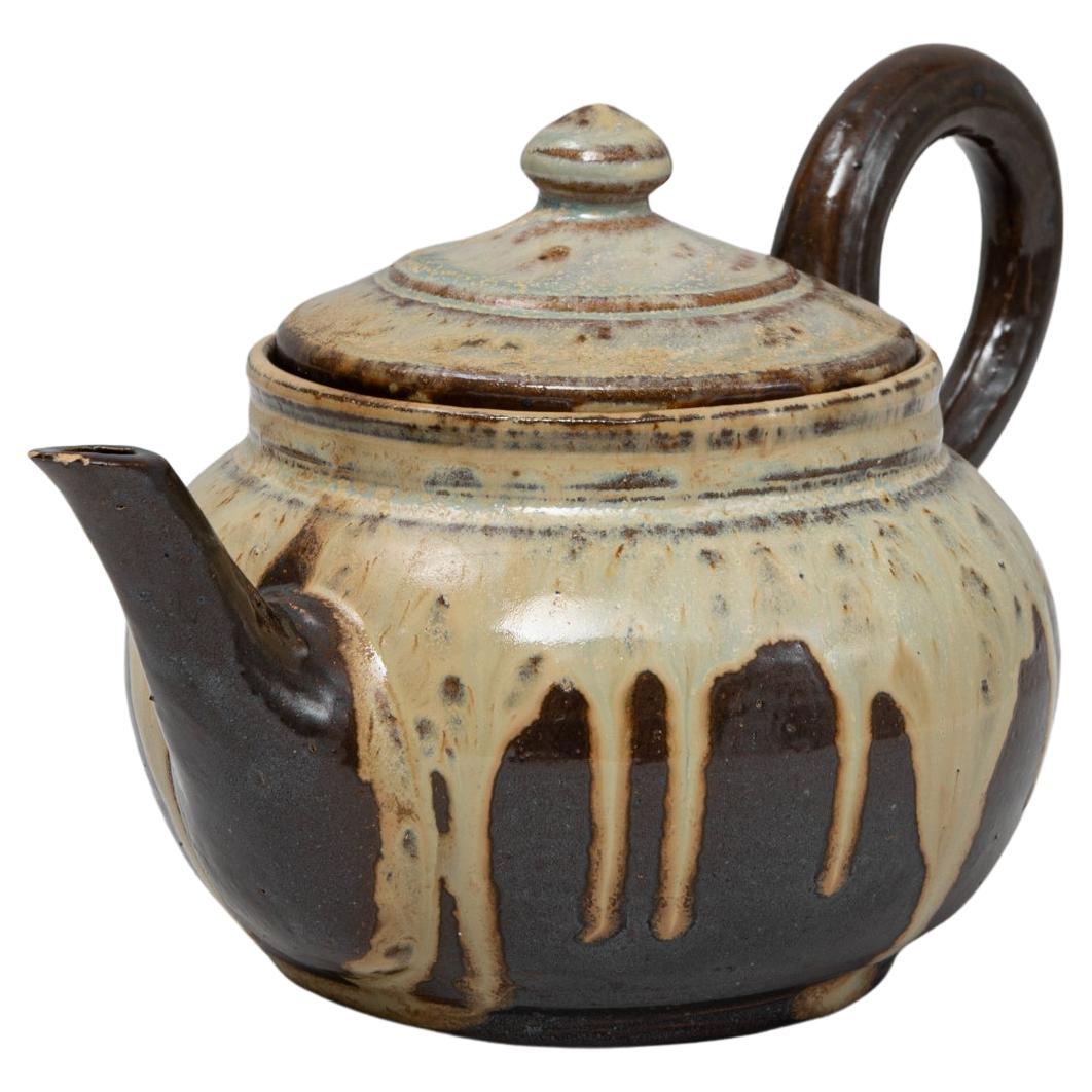 Pichet en céramique à glaçure goutte à goutte avec couvercle, Allemagne, 20e siècle