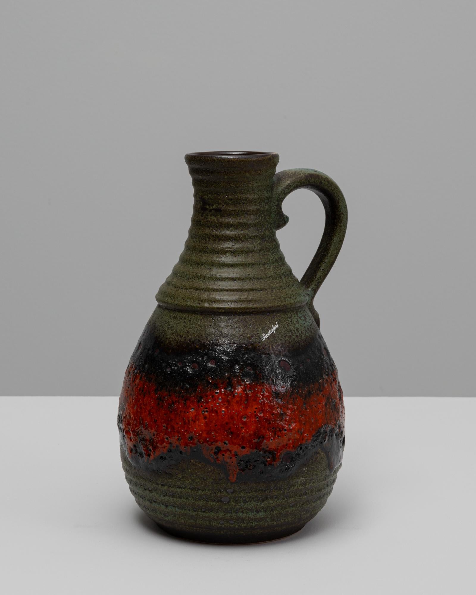 Brocca in ceramica tedesca del XX secolo con lava grassa della Germania occidentale in vendita 1