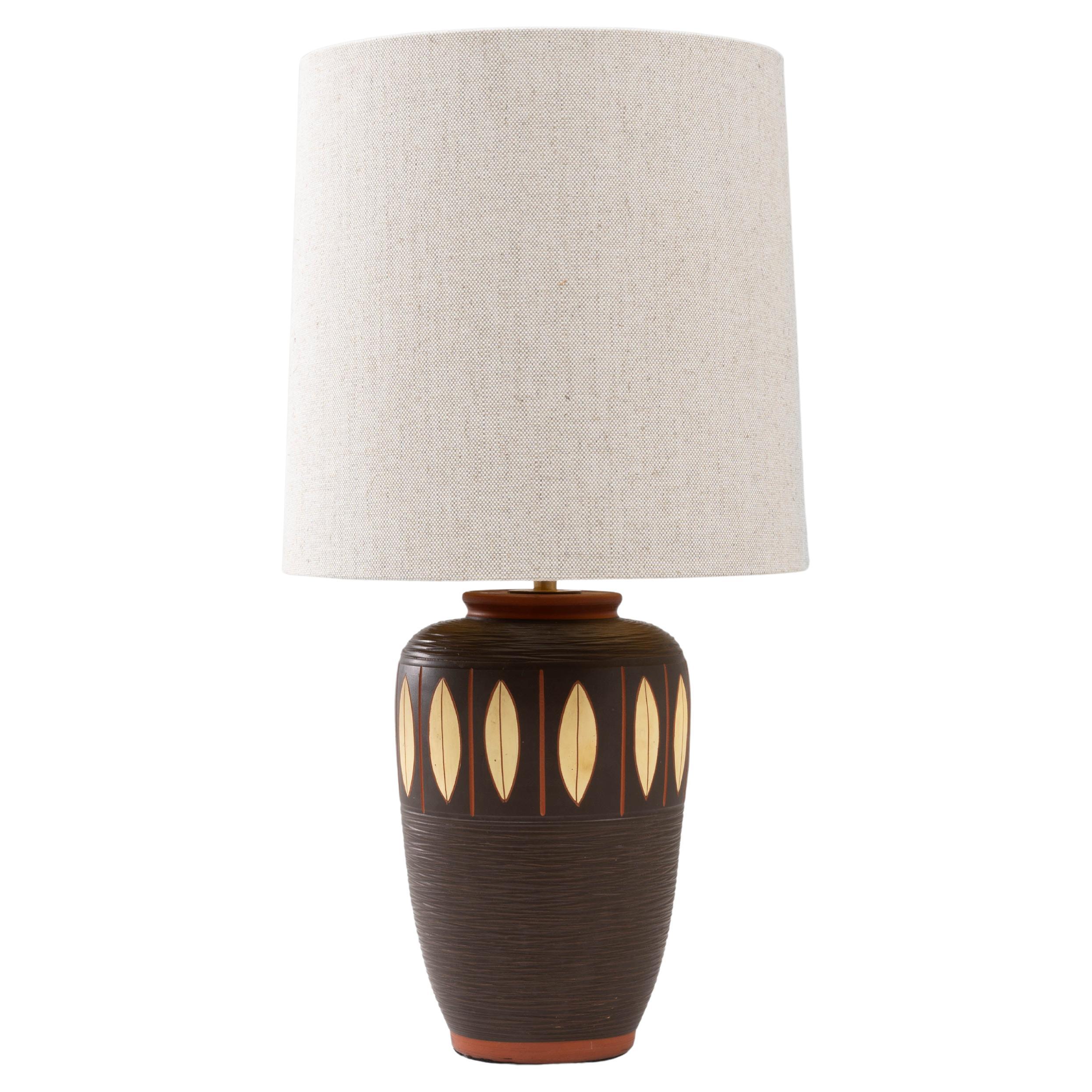 20th Century German Geometric Ceramic Table Lamp