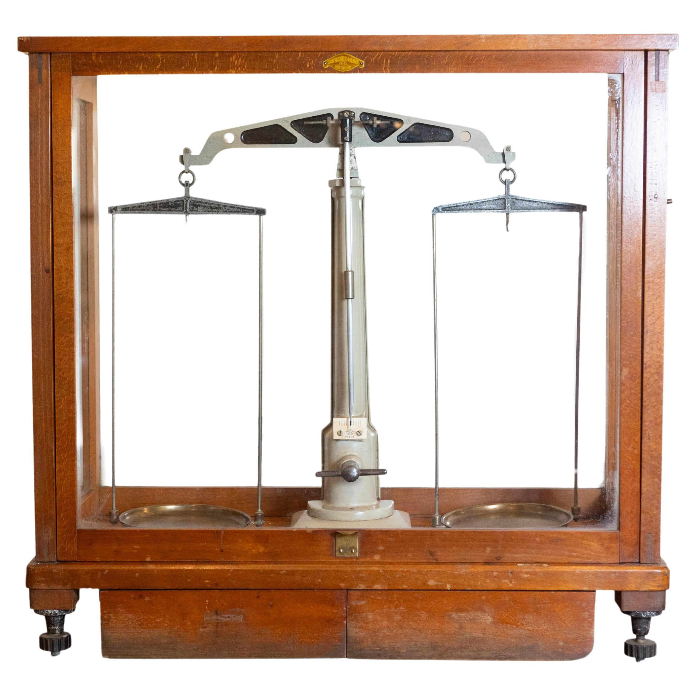 20th Century German Glass Case Scale