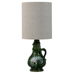 20th Century German Green Fat Lava Glazed Ceramic Table Lamp