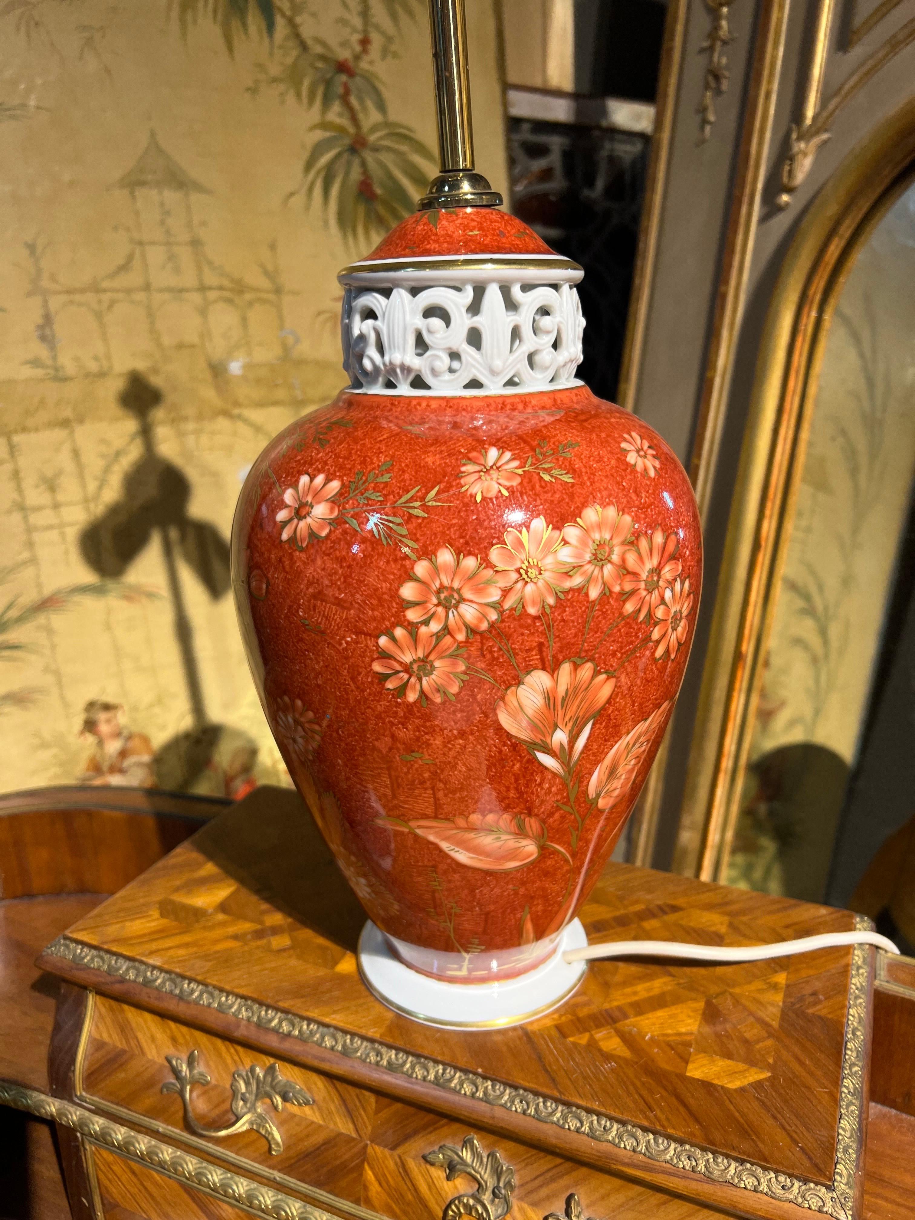 Céramique Lampe de table allemande du 20e siècle en céramique peinte à la main par Rosenthal en vente