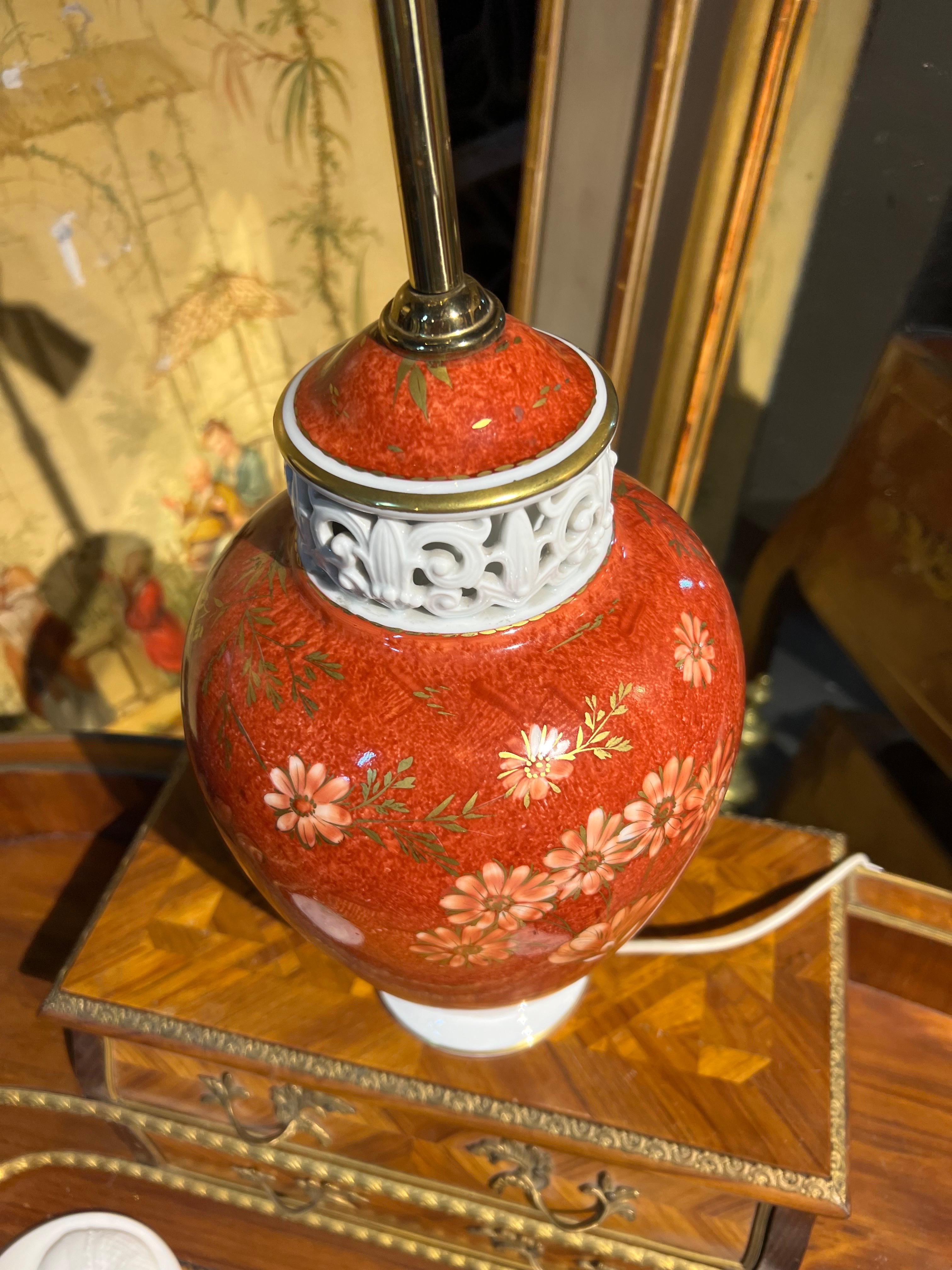 Lampe de table allemande du 20e siècle en céramique peinte à la main par Rosenthal en vente 1