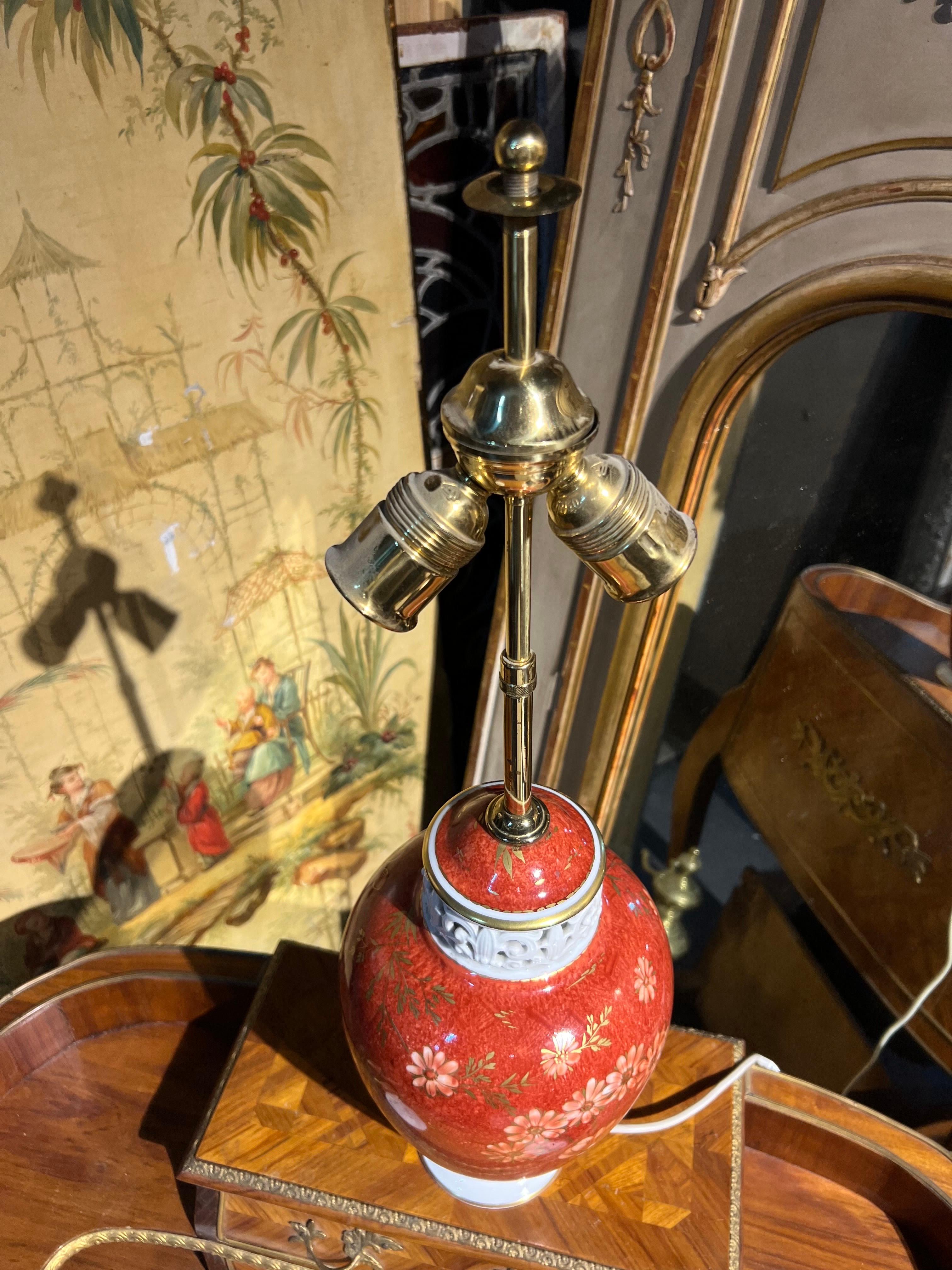 Lampe de table allemande du 20e siècle en céramique peinte à la main par Rosenthal en vente 2