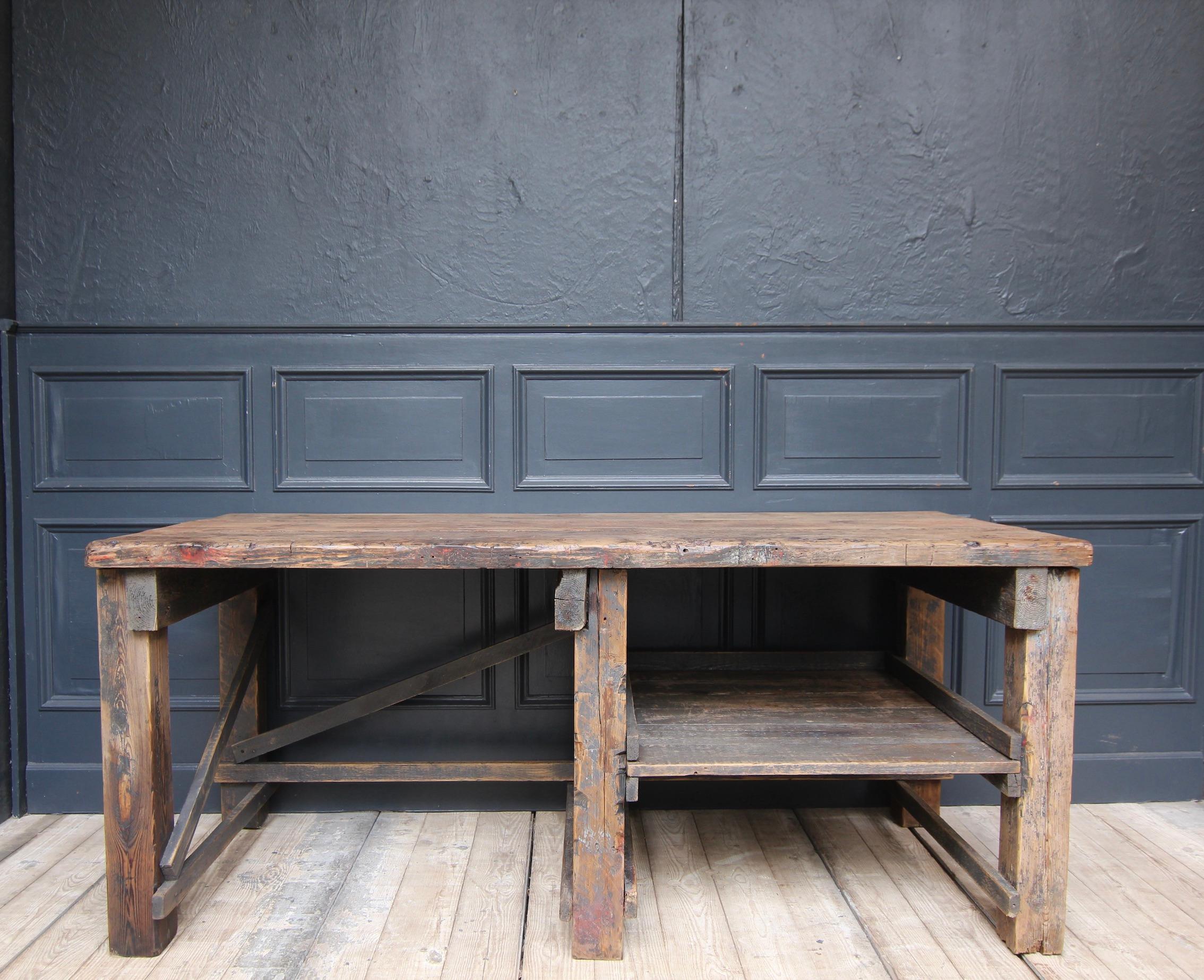 20th Century German Industrial Work Table For Sale at 1stDibs