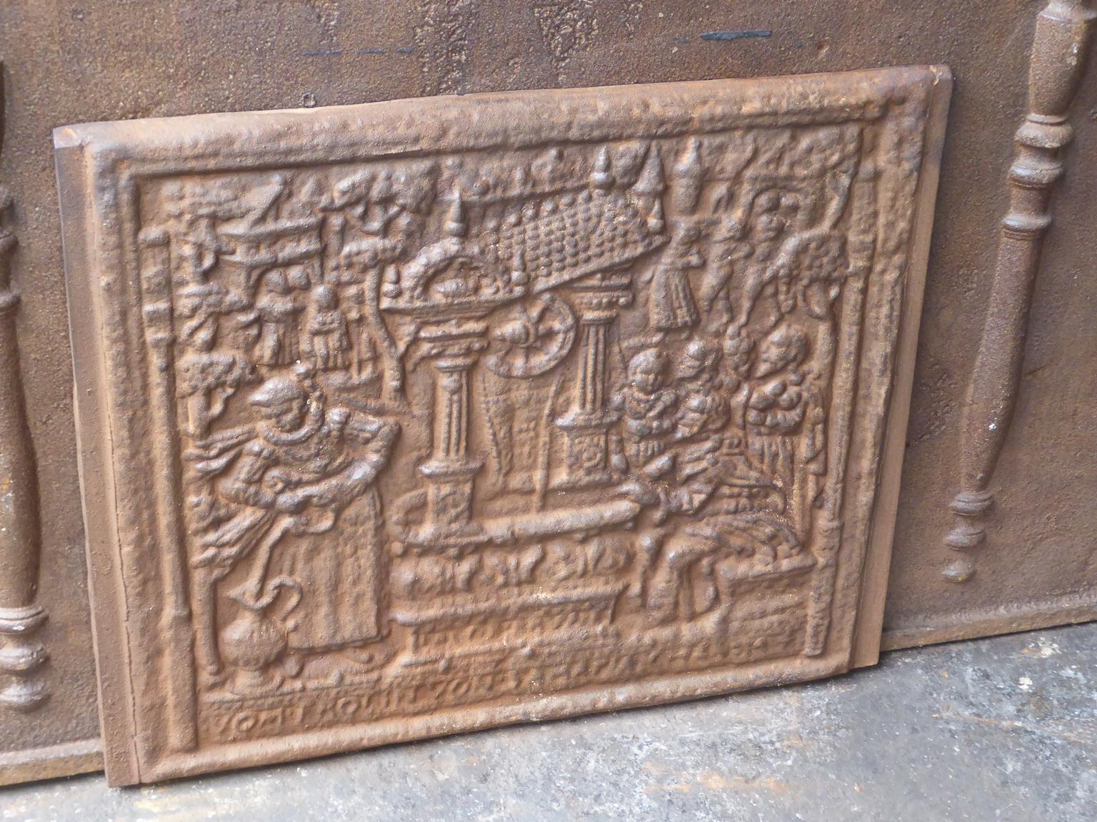 Gothic German 'Jezus and a Samaritan Woman at the Jacobian Well' Fireback / Backsplash