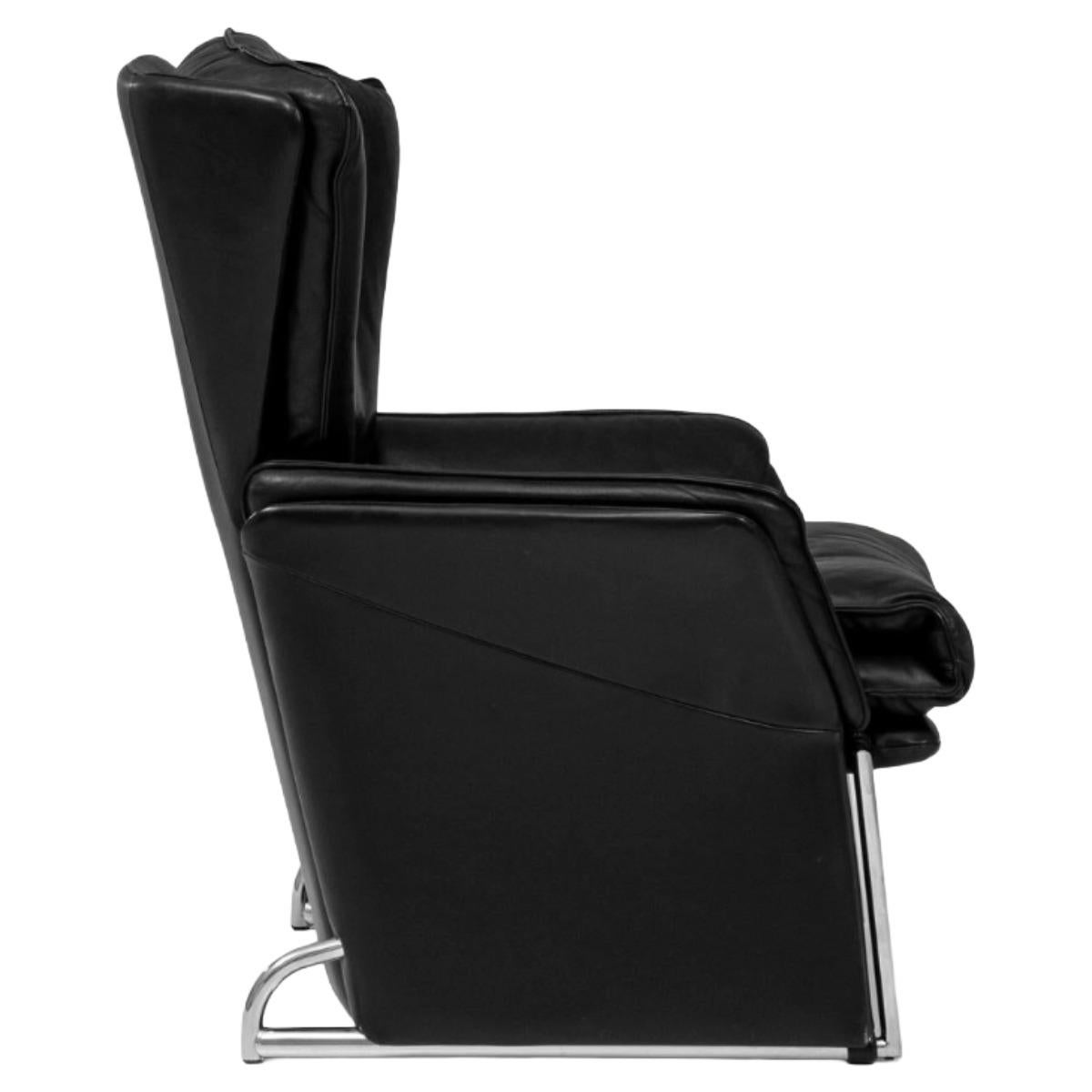 Deutscher Ledersessel des 20. Jahrhunderts mit Liegefunktion von Jürgen Lange (Moderne der Mitte des Jahrhunderts) im Angebot