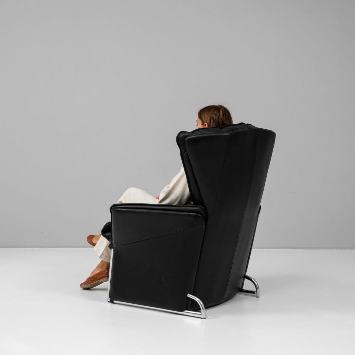 Deutscher Ledersessel des 20. Jahrhunderts mit Liegefunktion von Jürgen Lange im Angebot 2