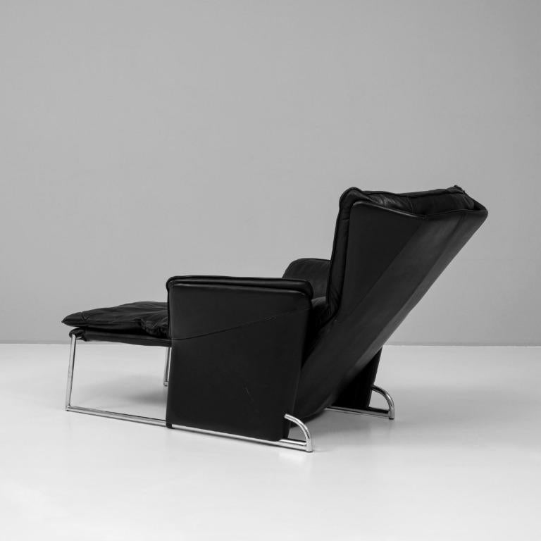 Deutscher Ledersessel des 20. Jahrhunderts mit Liegefunktion von Jürgen Lange im Angebot 3