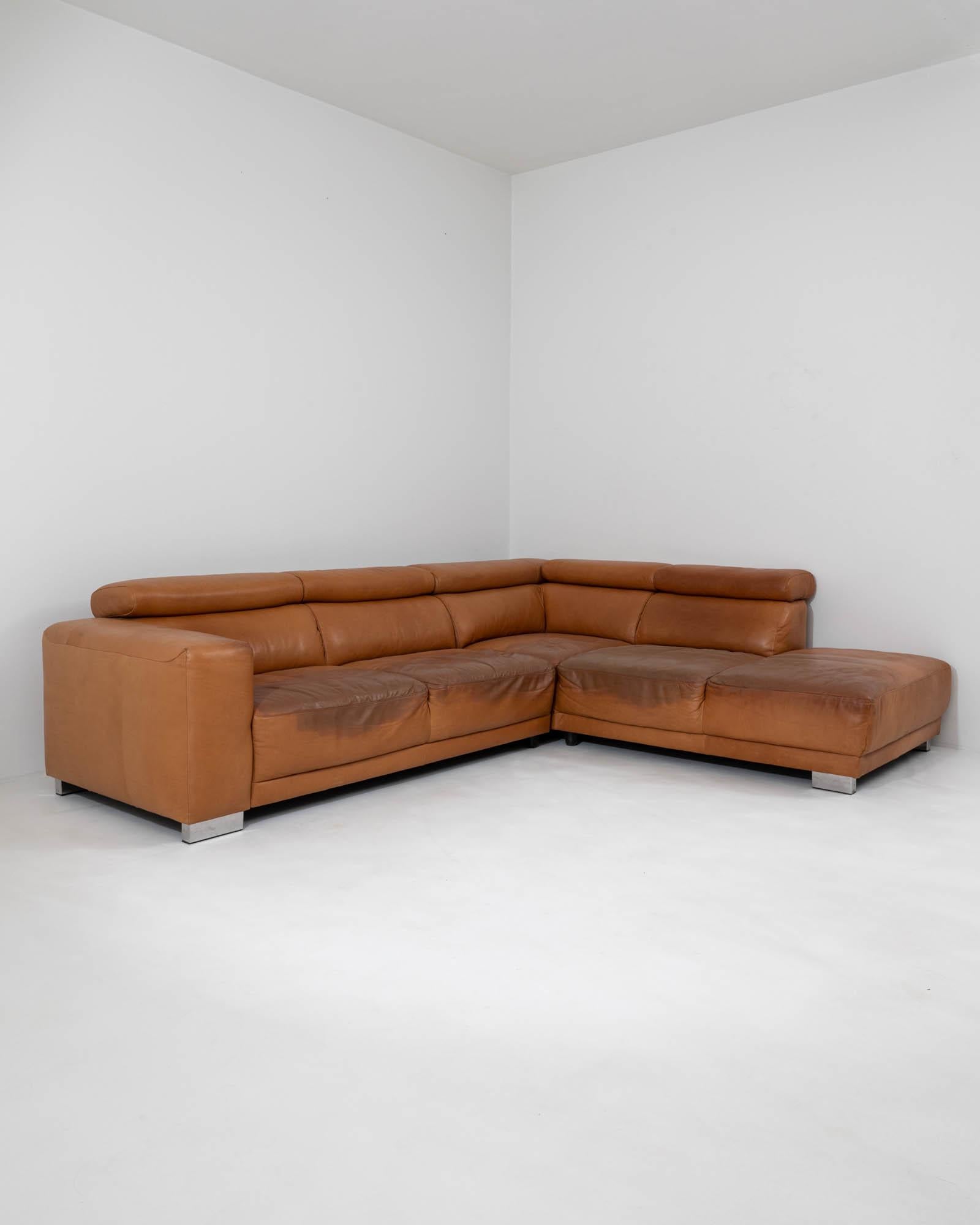 20th Century German Leather Corner Sofa 1