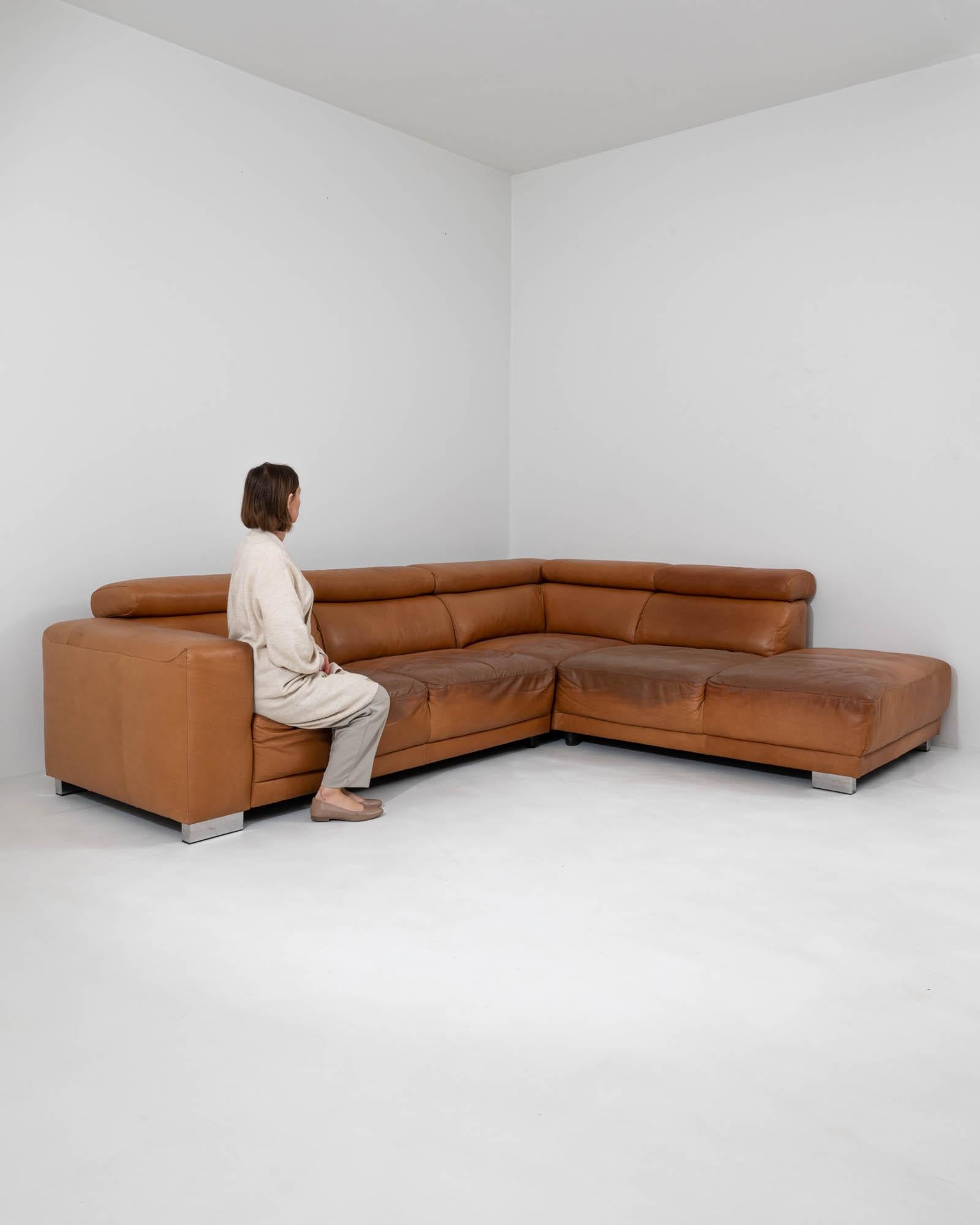 20th Century German Leather Corner Sofa 2
