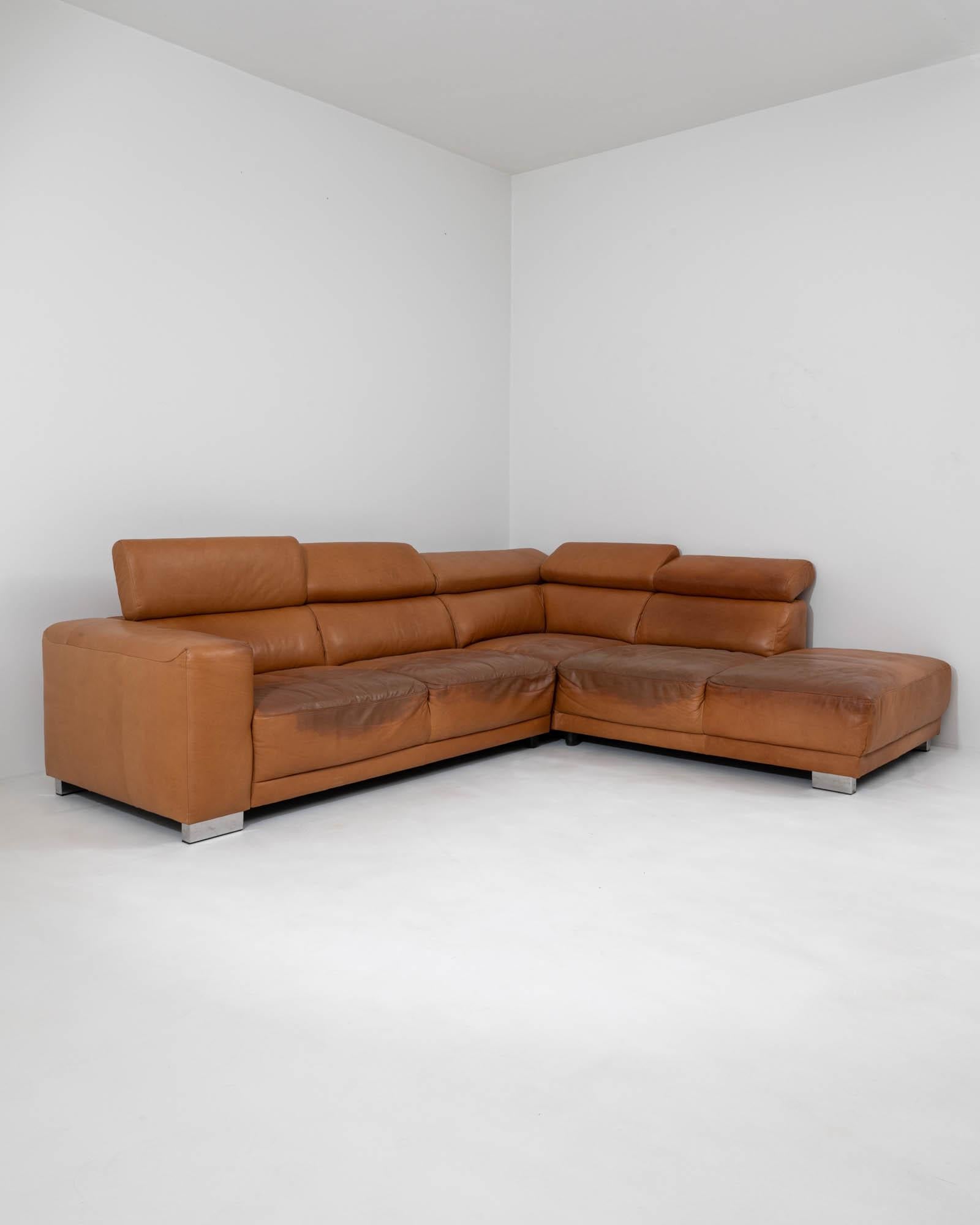 20th Century German Leather Corner Sofa 3
