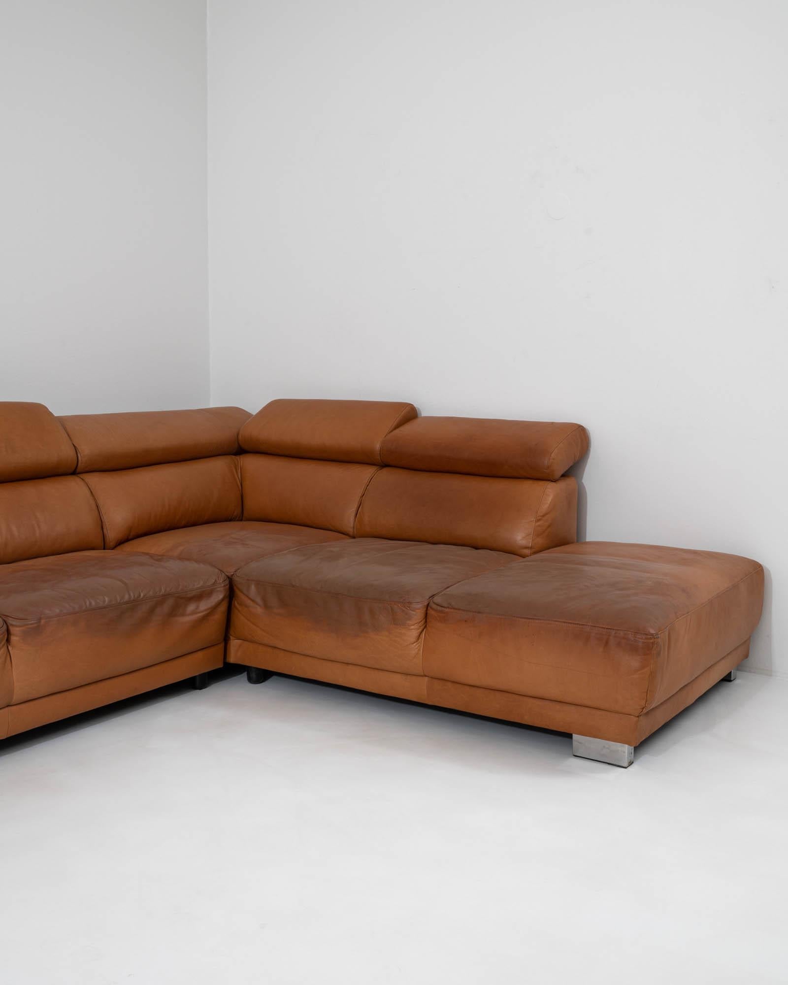 20th Century German Leather Corner Sofa 4