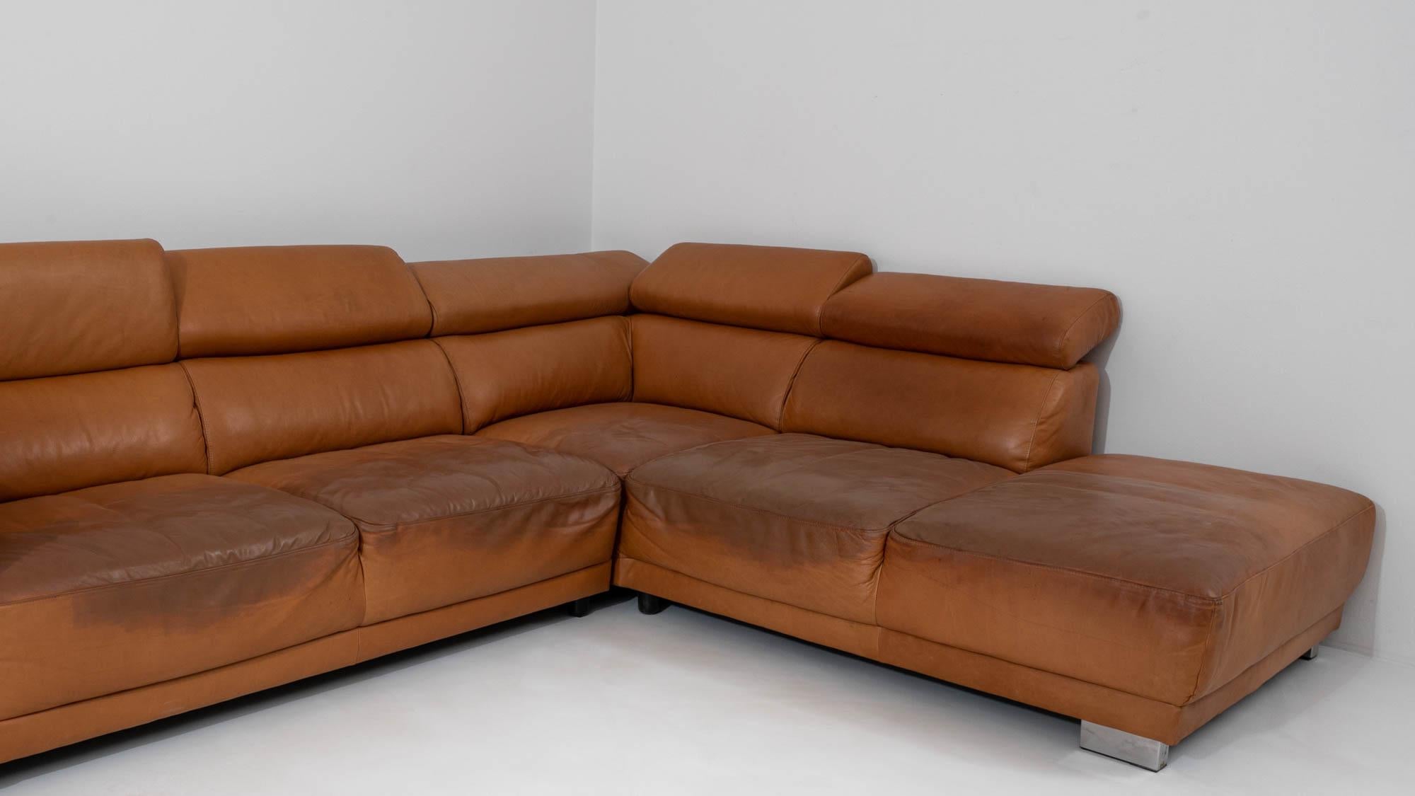 20th Century German Leather Corner Sofa 5
