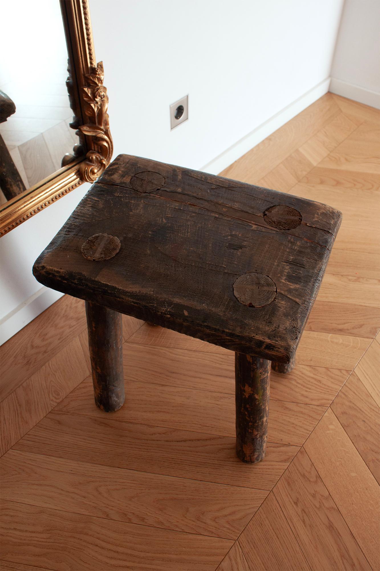 Fait main Tabouret Brutaliste du 20ème siècle de fabrication allemande en vente