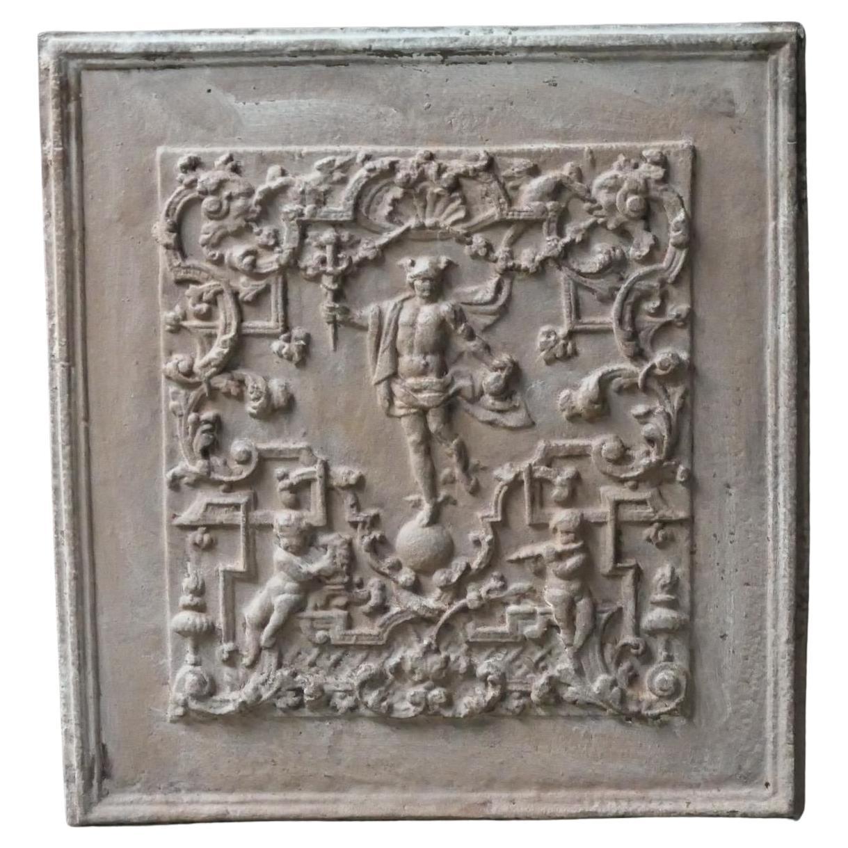 Plaque de cheminée / dosseret "Mercury" allemand du 20e siècle. Style victorien.