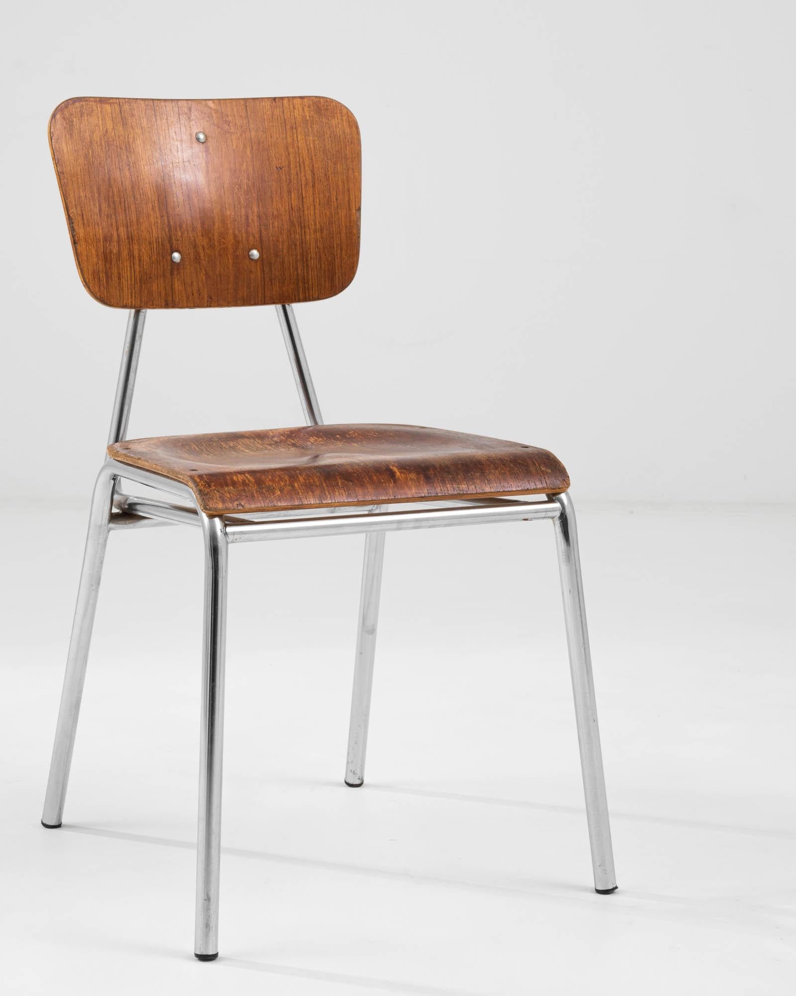 Chaise allemande en métal et bois du 20e siècle en vente 2