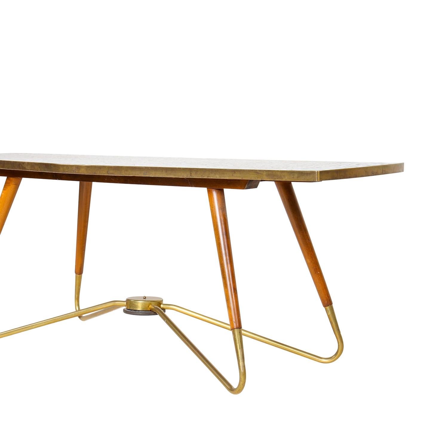 Allemand Table basse en mosaïque moderne allemande du 20e siècle - Table de canapé en noyer par Ilse Möbel en vente