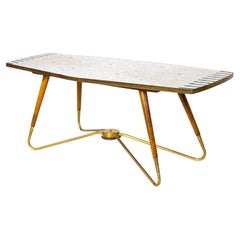 Table basse en mosaïque moderne allemande du 20e siècle - Table de canapé en noyer par Ilse Möbel