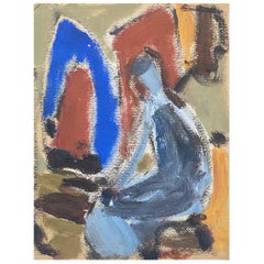 20th Century German Modernist Oil Painting, Figure
