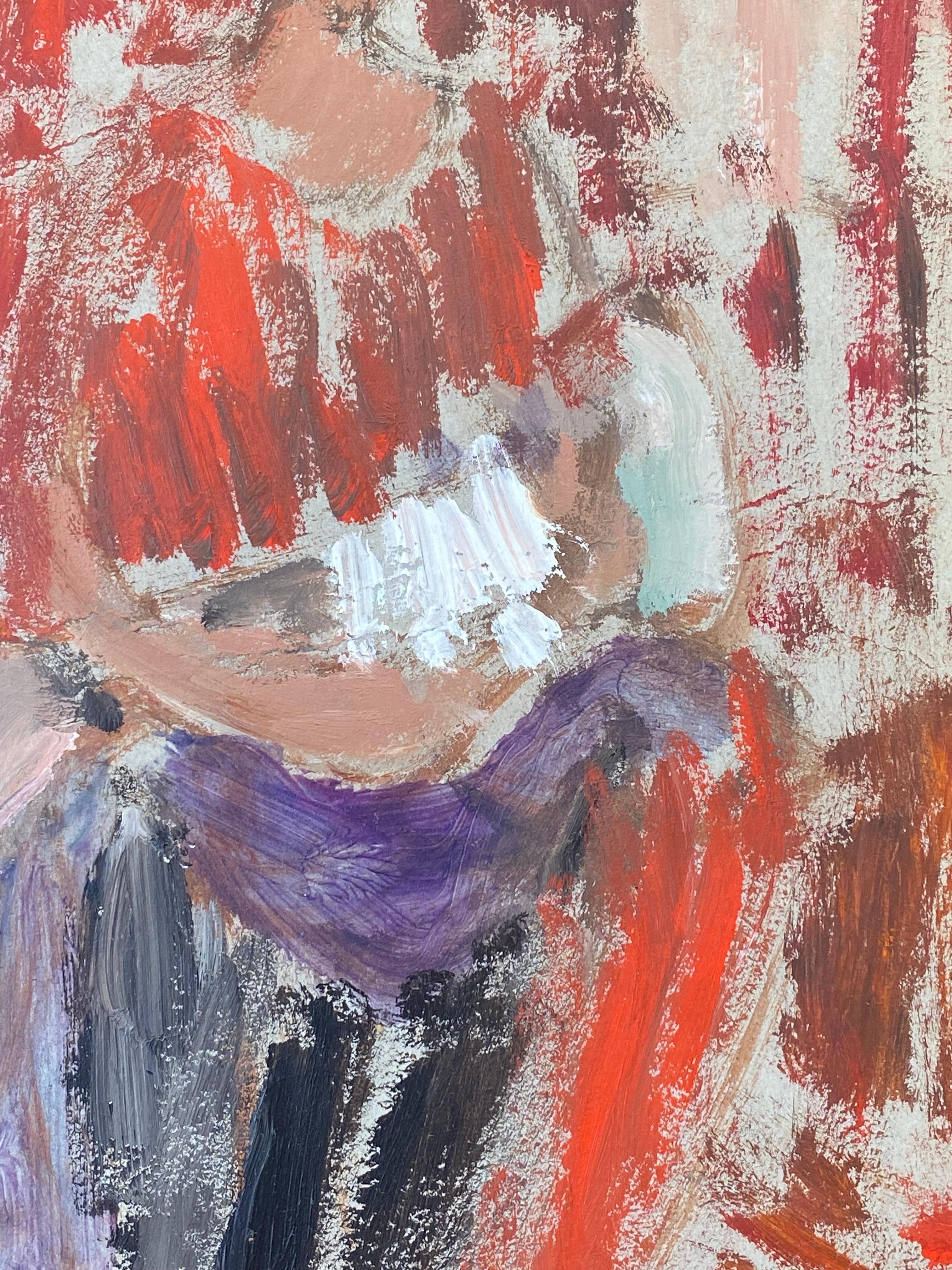 Óleo modernista alemán del siglo XX, Mother & Child en Bueno estado para la venta en Cirencester, GB