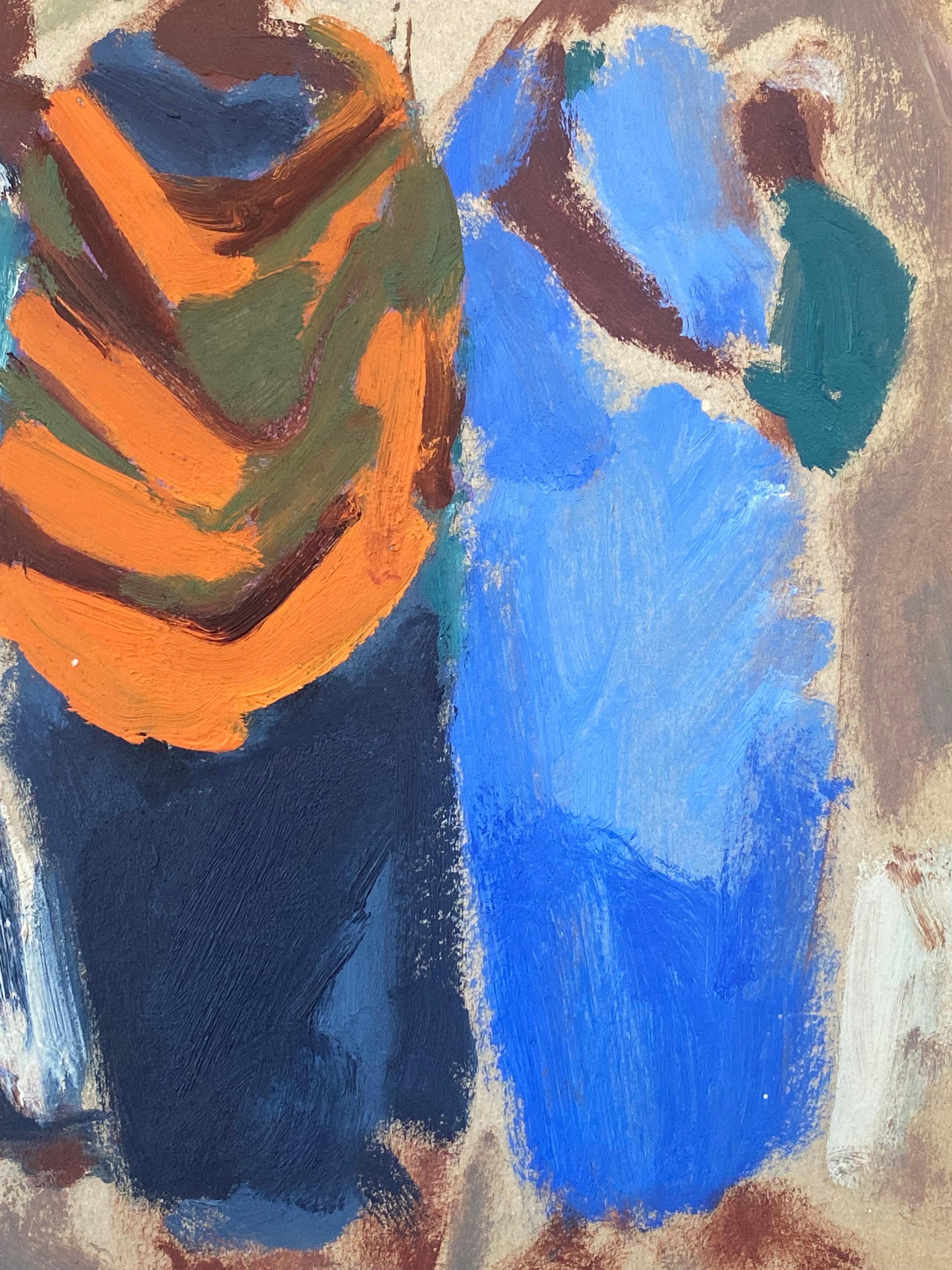 20th Century German Modernist Oil Painting, Three Figures In Good Condition In Cirencester, GB