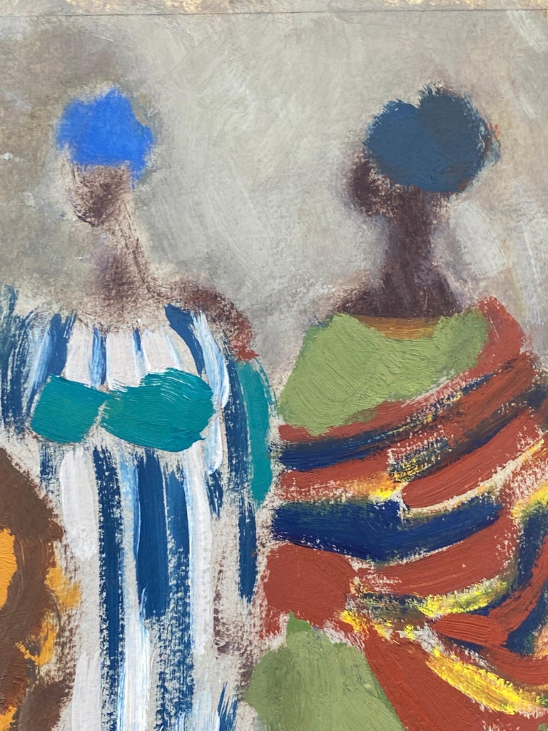 20th Century German Modernist Oil Painting - Three Figures For Sale 1