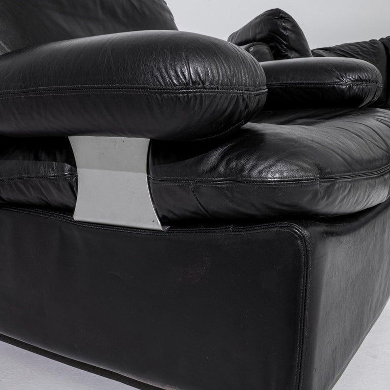 20th Century German Modular Leather Sofa with Armchair For Sale at 1stDibs