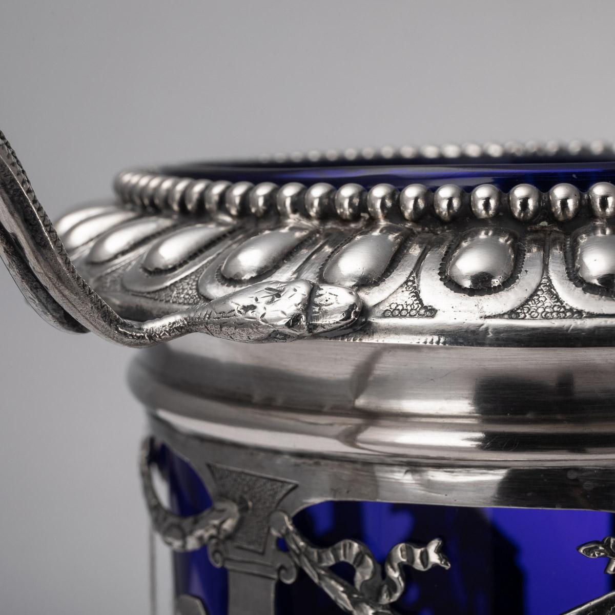 20th Century German Neo-Classical Solid Silver & Glass Wine Coolers, c.1900 For Sale 5