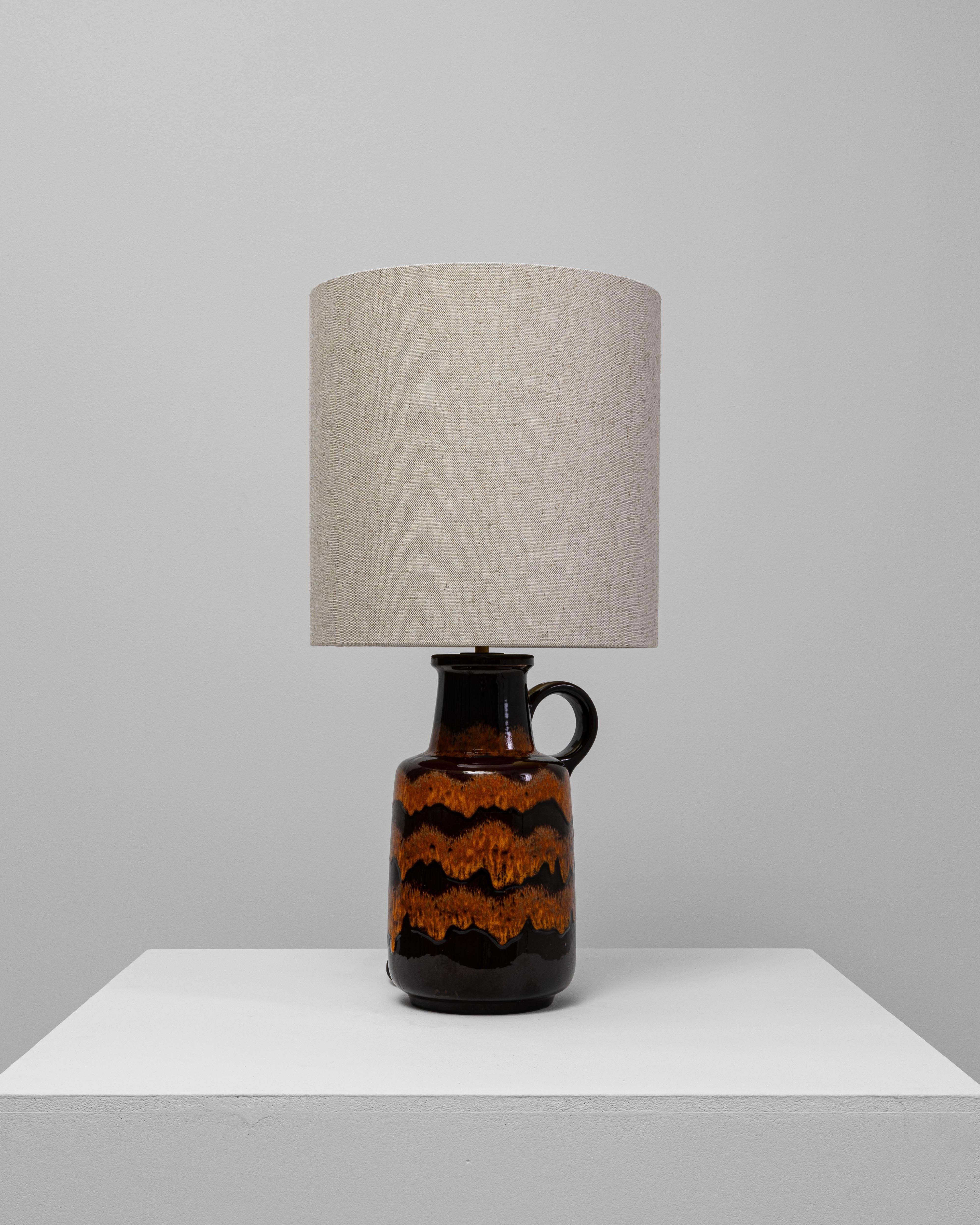 Lampe de table allemande du 20e siècle en céramique à glaçure orange en vente 1