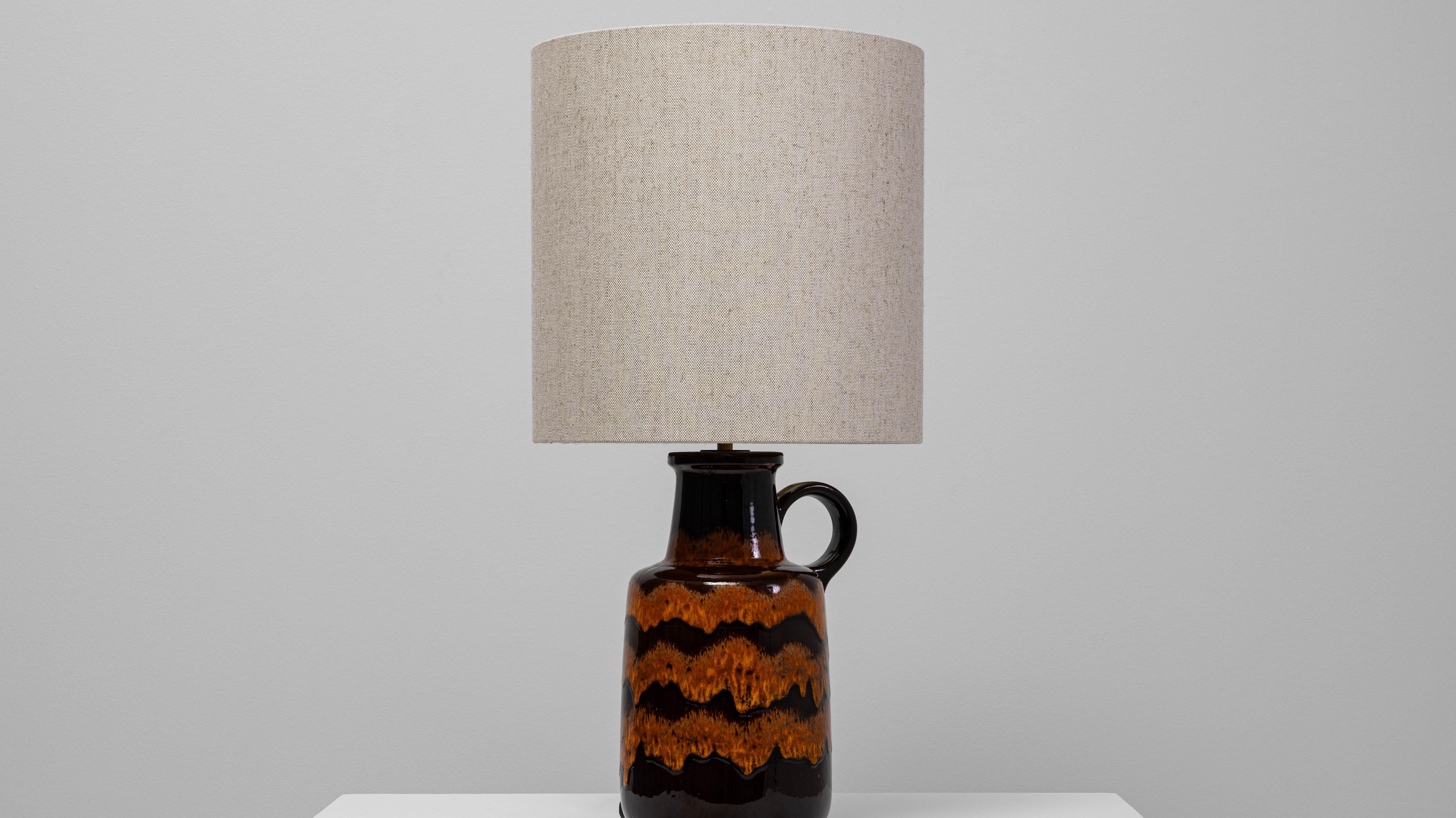 Lampe de table allemande du 20e siècle en céramique à glaçure orange en vente 3