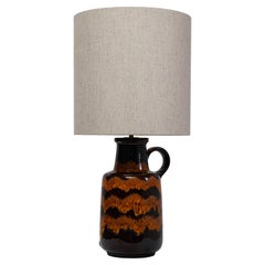 20th Century German Orange Drip Glaze Ceramic Table Lamp