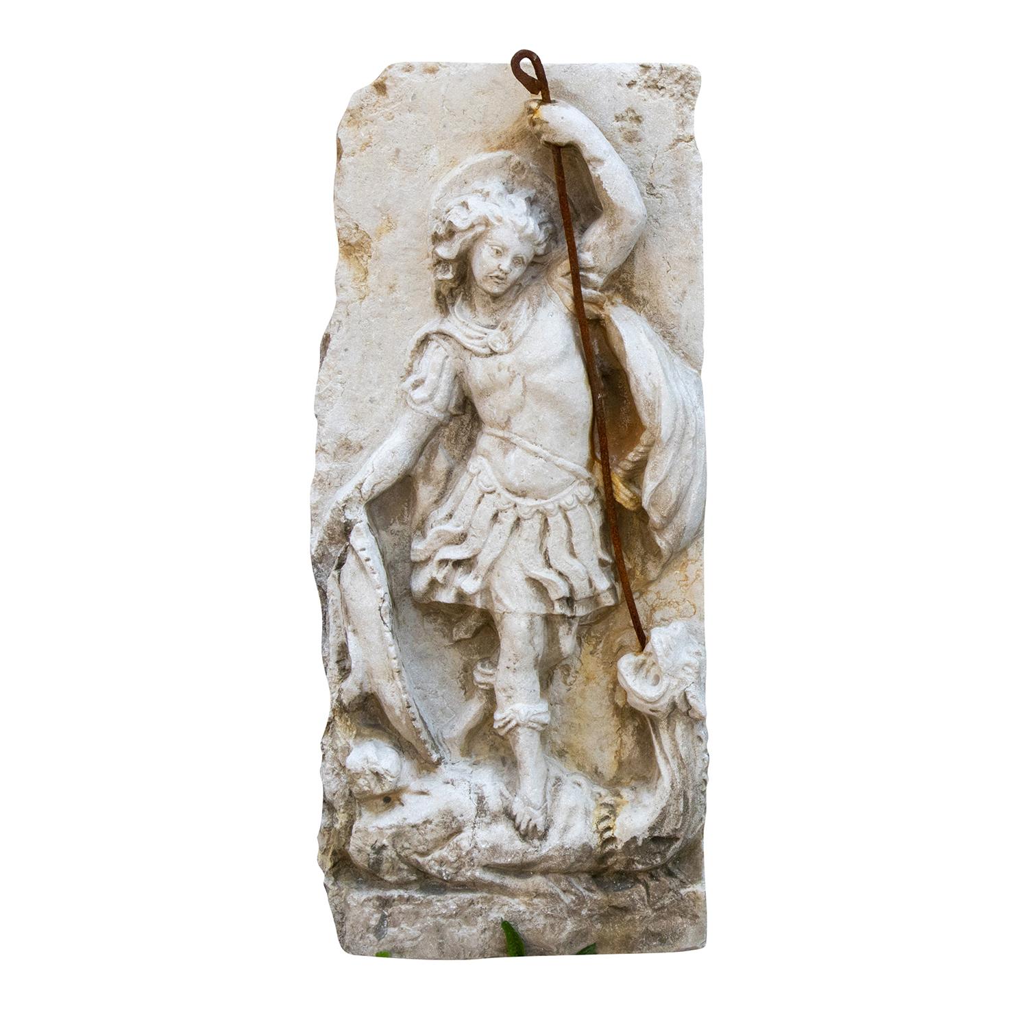 20th Century German Pair of Antique Baroque Style Marble Reliefs In Good Condition For Sale In West Palm Beach, FL