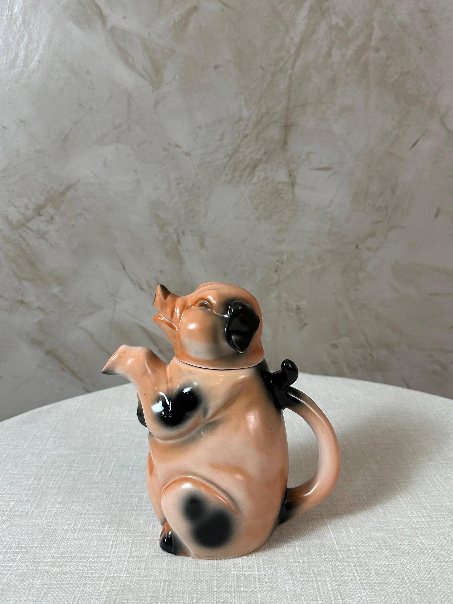20th century German Pig Porcelain TeaPot, 1950s For Sale 2