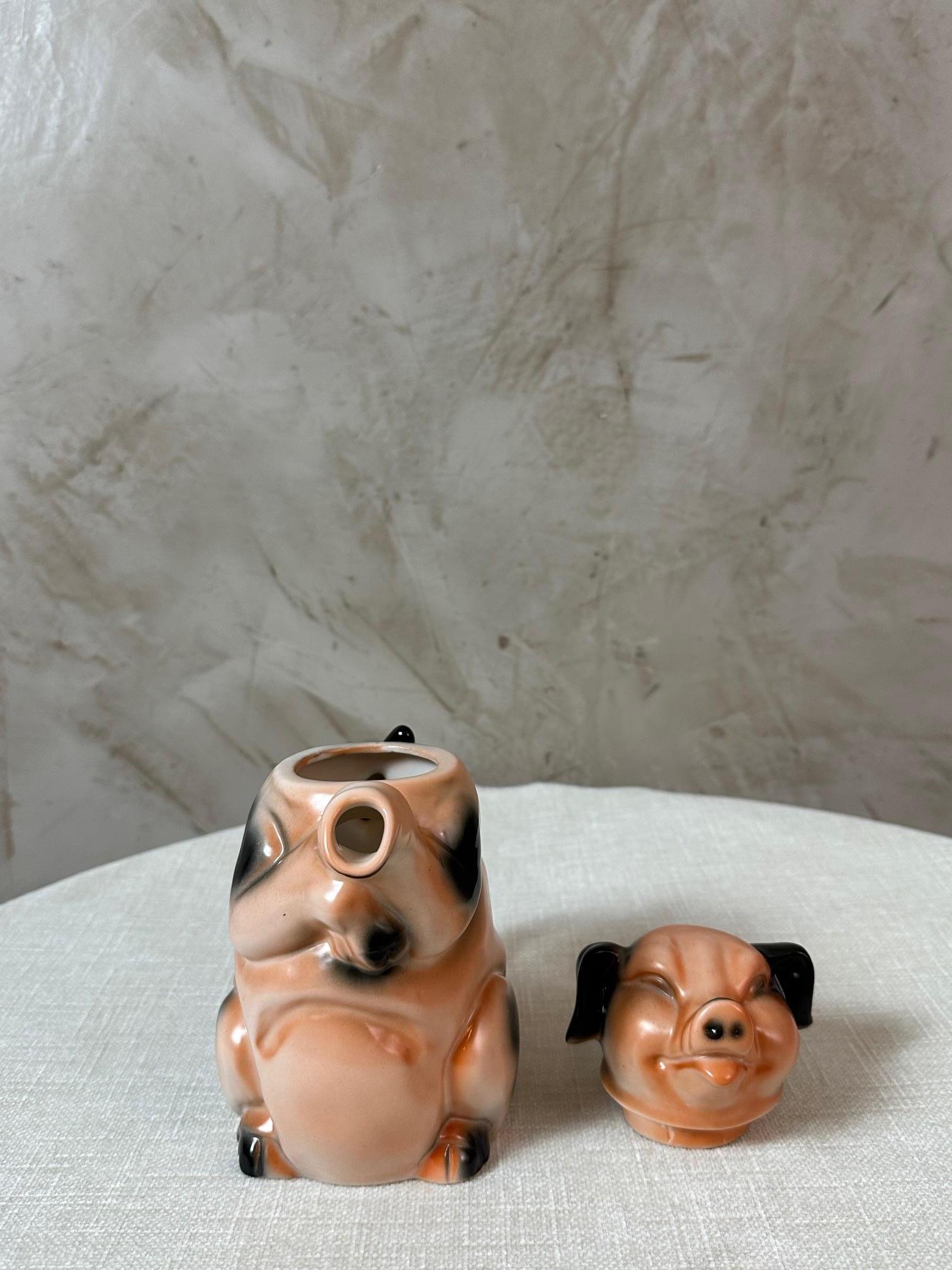 20th century German Pig Porcelain TeaPot, 1950s For Sale 4