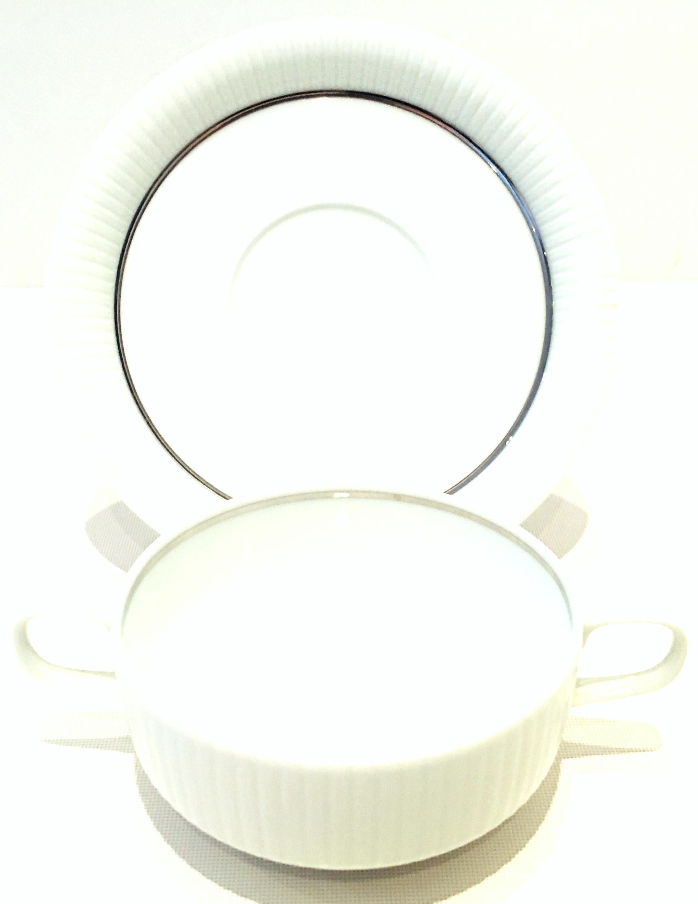20th Century German Porcelain Cream Soup Cup and Saucer Set of 8 by Rosenthal In Good Condition For Sale In West Palm Beach, FL