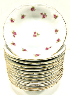 20th Century German Porcelain Fruit Bowls "Moss Rose" by Winterling, S/12