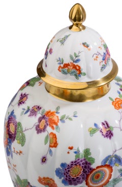 20th Century German Porcelain Jar with Asian Motif