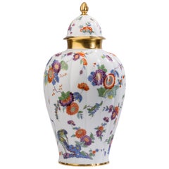 20th Century German Porcelain Jar with Asian Motif