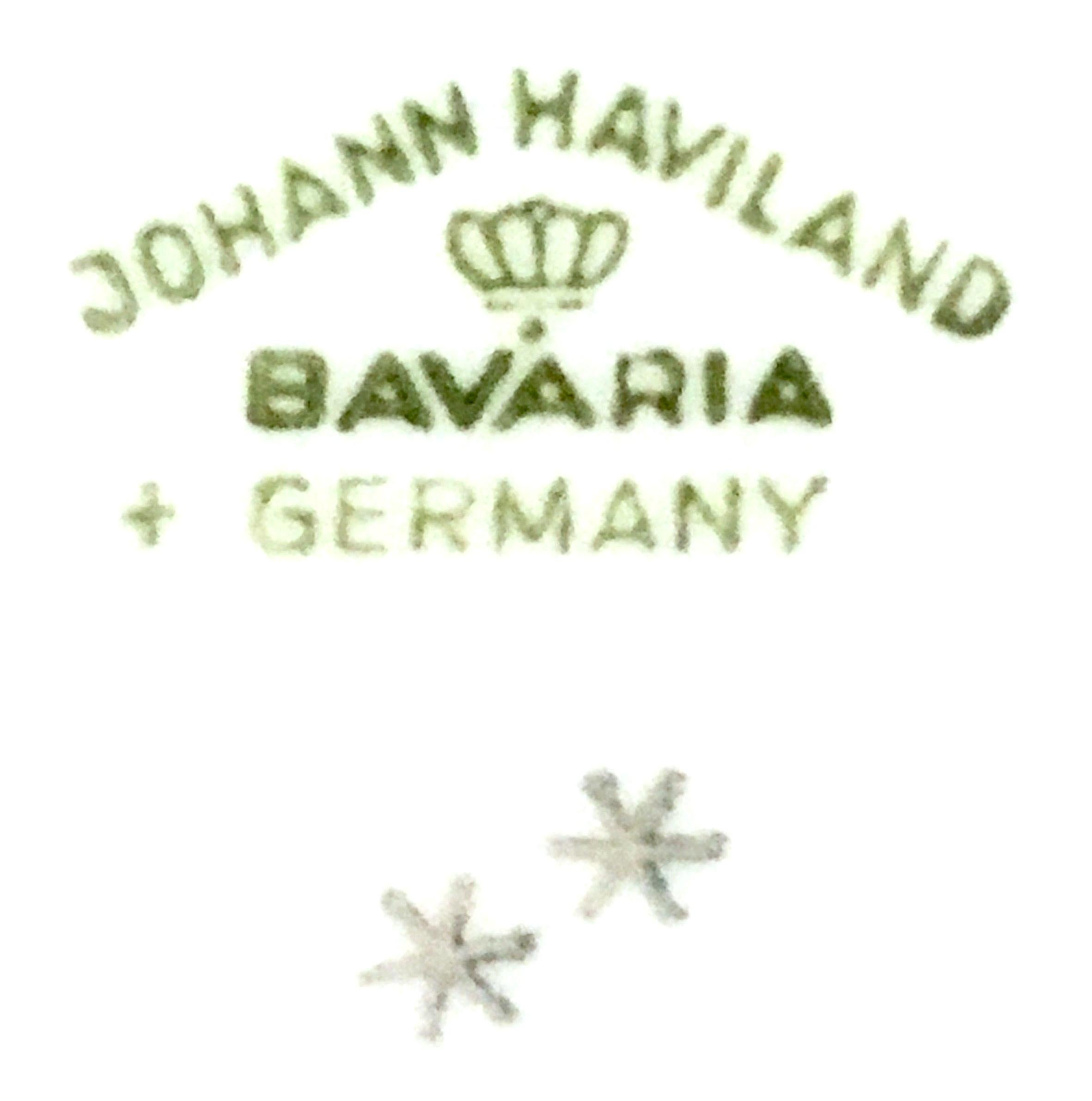 20th Century German Porcelain & Platinum Dinnerware Set of 18 by Johann Haviland For Sale 5