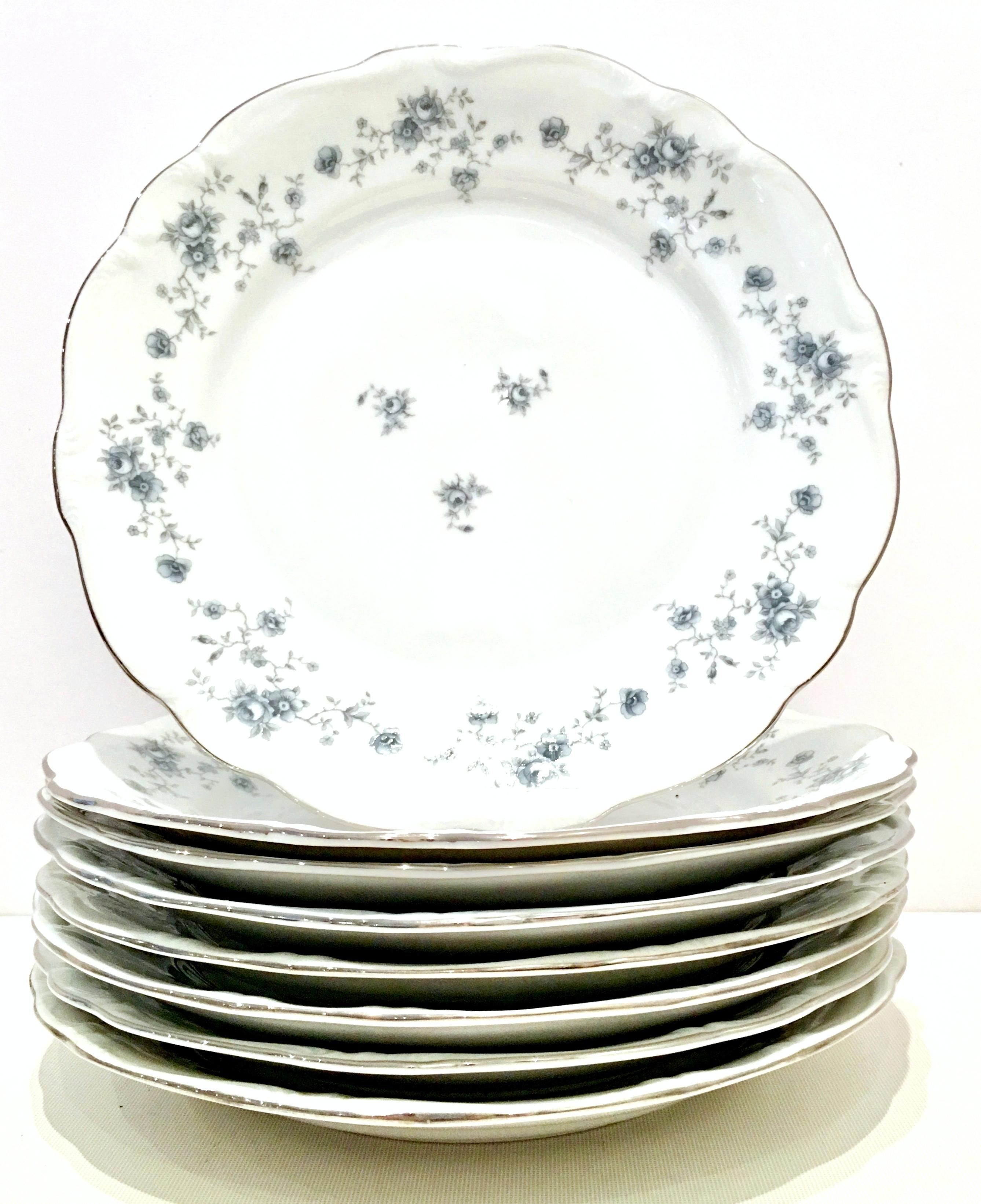 20th Century German Porcelain & Platinum Dinnerware Set of 21 by Johann Haviland For Sale 2